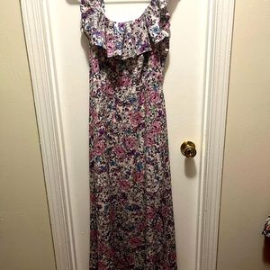 COPY - BCBGeneration floral maxi dress with ruffle neck